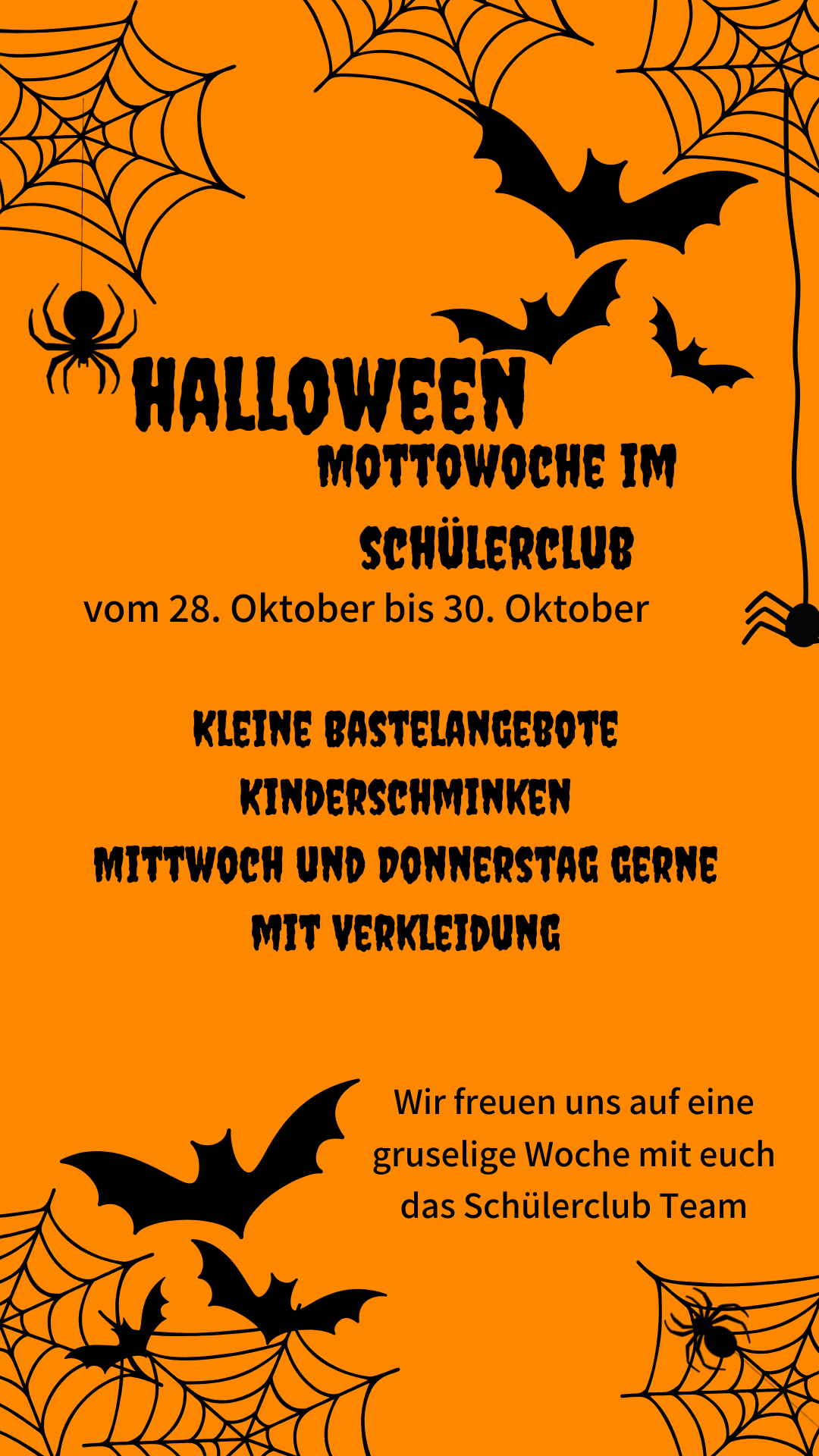 Halloween Sale Instagram Story Orange Schwarz Gruselig