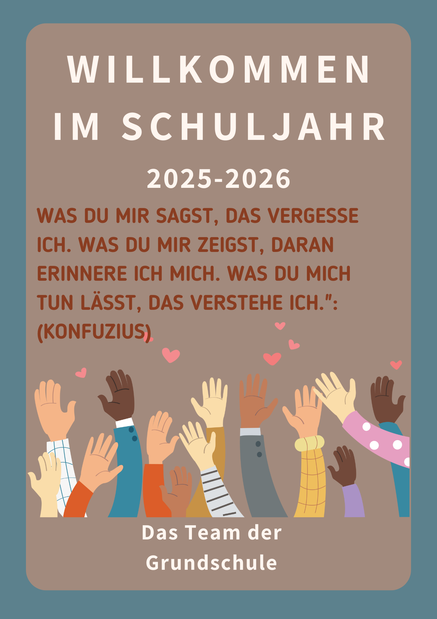 Welcome Back to School Flyer in Brown and Teal Illustrative Style